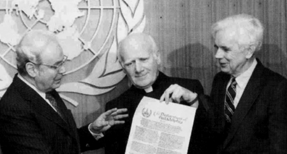 “… particularly in the area of peace and security, it [the UN] must have the ability to enforce law on the individual.”  John Logue (right) – World Federalist Association